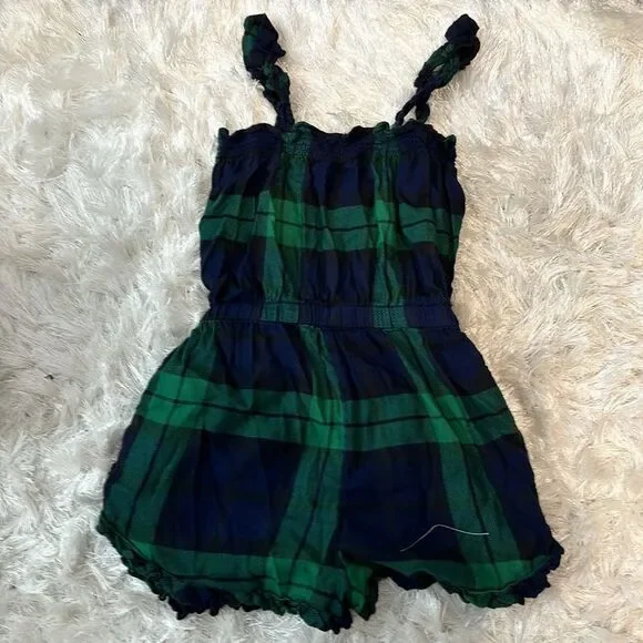 Aerie Green Flannel Romper - Picture 4 of 4